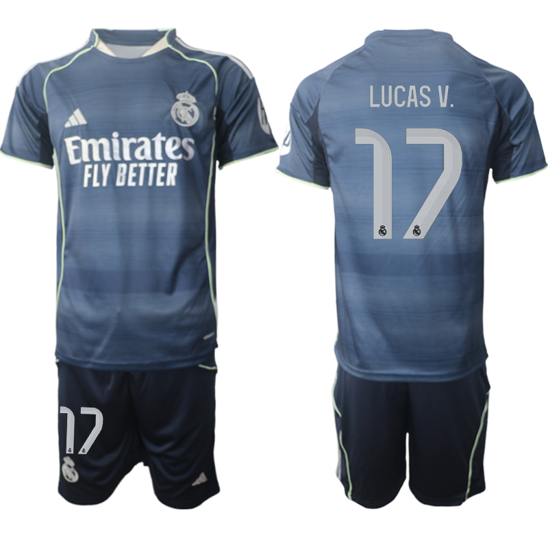Men 2025-2026 Club Real Madrid away Blue 17 Soccer Jersey